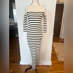 POLO Ralph Lauren Black and White striped waffle dress EUC size XS